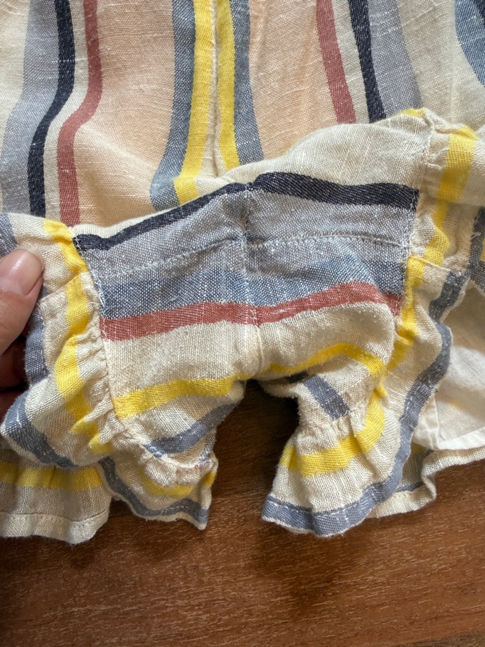 Francesca’s Sz M Striped Ruffle Hem Women’s Shorts - Multicolor - Picture 4 of 11